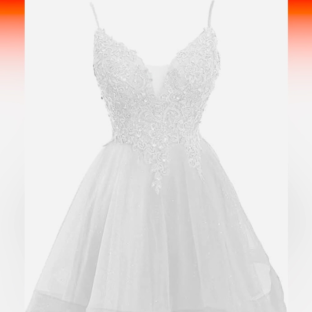 White dress formal occasion, wedding.